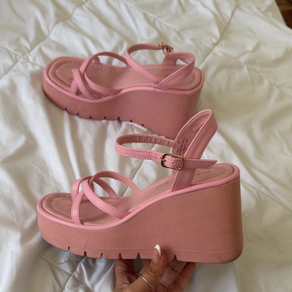 Madden Girl Pink Wedge Sandals